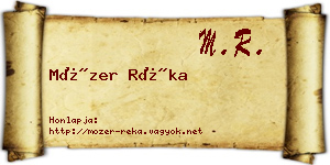 Mózer Réka névjegykártya